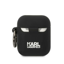 Заредете изображение във визуализатора на галерията – Karl Lagerfeld KLACA2SILKCK AirPods 1/2 cover black/black Silicone Karl &amp; Choupette
