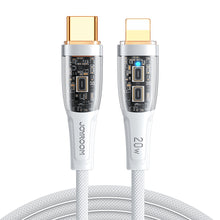 Заредете изображение във визуализатора на галерията – Joyroom fast charging cable with smart switch USB-C - Lightning 20W 1.2m white (S-CL020A3)
