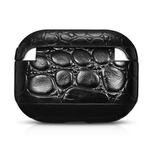 Заредете изображение във визуализатора на галерията – iCarer Leather Crocodile natural leather case for AirPods Pro black (WMAP002-BK)
