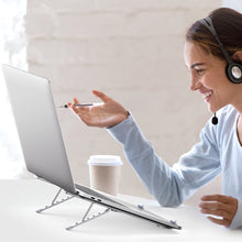 Заредете изображение във визуализатора на галерията – Ugreen foldable adjustable laptop stand silver (LP451)

