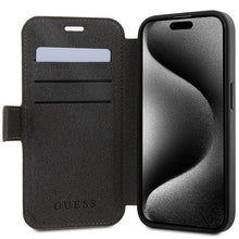 Заредете изображение във визуализатора на галерията – Original Case GUESS book 4G Metal Logo GUBKP15X4GMGBR for Iphone 15 Pro Max brown
