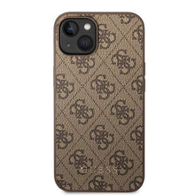 Заредете изображение във визуализатора на галерията – Guess GUHCP15MG4GFBR iPhone 15 Plus 6.7" brown/brown hard case 4G Metal Gold Logo
