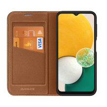 Заредете изображение във визуализатора на галерията – Dux Ducis Skin X2 case Samsung Galaxy A14 5G flip case wallet stand brown
