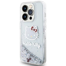 Заредете изображение във визуализатора на галерията – Hello Kitty Liquid Glitter Charms Kitty Head case for iPhone 14 Pro - silver
