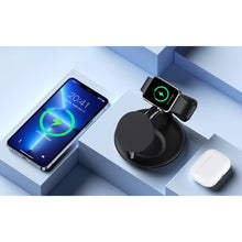 Заредете изображение във визуализатора на галерията – Choetech 3in1 inductive charging station iPhone 12/13/14, AirPods Pro, Apple Watch black (T587-F)
