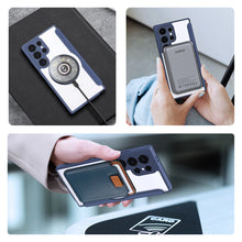 Заредете изображение във визуализатора на галерията – Dux Ducis Skin X Pro case for Samsung S24 Ultra with magnetic ring and flap - blue
