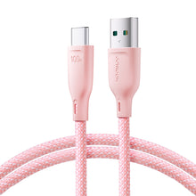 Заредете изображение във визуализатора на галерията – Joyroom Multi-Color Series SA34-AC6 USB-A / USB-C Cable 100W Fast Transfer 1m - Pink
