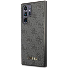 Заредете изображение във визуализатора на галерията – Guess GUHCS23LG4GFGR S23 Ultra S918 grey/grey hardcase 4G Metal Gold Logo
