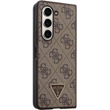 Заредете изображение във визуализатора на галерията – Original Case GUESS - hardcase Leather 4G Triangle Strass GUHCZFD5P4TDPW for Samsun Galaxy Z Fold 5 Brown
