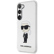 Заредете изображение във визуализатора на галерията – Karl Lagerfeld KLHCS23MHNIKTCT S23+ S916 transparent hardcase Ikonik Karl Lagerfeld
