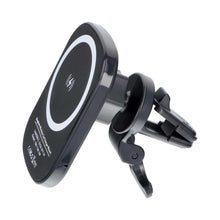 Заредете изображение във визуализатора на галерията – Car holder to air vent with wilress charging support magsafe charging 15w d10 black - TopMag
