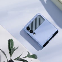 Заредете изображение във визуализатора на галерията – Nillkin Qin Vegan Leather Case for Samsung Galaxy Z Flip 4 cover made of ecological leather, golden stand
