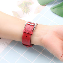 Заредете изображение във визуализатора на галерията – HOCO strap for Apple Watch 42/44/45/49mm Elegant leather WA17 red
