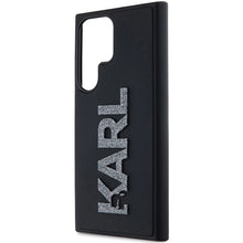 Заредете изображение във визуализатора на галерията – Karl Lagerfeld 3D Rubber Glitter Logo case for Samsung Galaxy S23 Ultra - black
