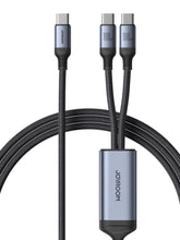 Заредете изображение във визуализатора на галерията – 2 in 1 cable Joyroom speedy series SA21-1T2 USB-C - USB-C / USB-C 1.5m black
