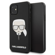 Заредете изображение във визуализатора на галерията – Original Pouch KARL LAGERFELD - Iconic Karl Embossed &amp; Glitter Case KLHCN61GLBK - Iphone 11 Black
