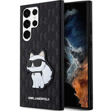 Заредете изображение във визуализатора на галерията – Karl Lagerfeld KLHCS23LSAKLHCPK S23 Ultra S918 hardcase black/black Saffiano Monogram Choupette

