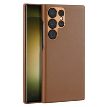 Заредете изображение във визуализатора на галерията – Dux Ducis Grit case for Samsung Galaxy S23 Ultra elegant cover made of artificial leather MagSafe brown
