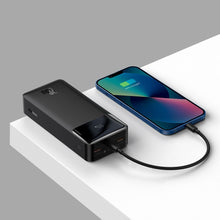 Заредете изображение във визуализатора на галерията – Power Bank BASEUS Bipow Overseas Edition - 30 000mAh LCD Quick Charge PD 20W with cable USB to Micro PPBD050401 black
