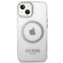 Заредете изображение във визуализатора на галерията – Guess GUHMP14SHTRMS iPhone 14 6.1" silver/silver hard case Metal Outline Magsafe
