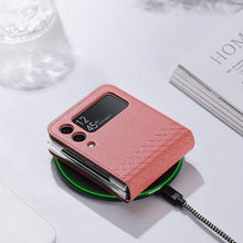 Заредете изображение във визуализатора на галерията – Dux Ducis Bril case for Samsung Galaxy Z Flip 3 cover made of ecological leather pink
