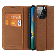 Заредете изображение във визуализатора на галерията – Dux Ducis Skin X2 case for iPhone 14 Pro case with magnetic flap brown
