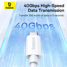 Заредете изображение във визуализатора на галерията – Baseus CB000068 USB-C - USB-C cable 240W PD 8K 60Hz 1m - white
