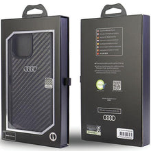 Заредете изображение във визуализатора на галерията – Audi Carbon Fiber iPhone 13 Pro Max 6.7" black/black hardcase AU-TPUPCIP13PM-R8/D2-BK
