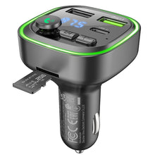 Заредете изображение във визуализатора на галерията – Borofone Transmitter FM BC48 Broad MP3, Bluetooth - 2xUSB + Type C - QC 3.0 18W black

