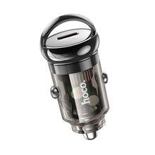 Заредете изображение във визуализатора на галерията – HOCO car charger Type C PD30W Z53 SIGHT transparent black
