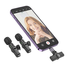 Заредете изображение във визуализатора на галерията – Borofone Lavalier wireless microphone BFK12 Trophy 2 pieces Type C and Lightning black
