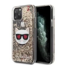 Заредете изображение във визуализатора на галерията – Karl Lagerfeld KLHCN65LCGLGO iPhone 11 Pro Max hardcase złoty/gold Glitter Choupette
