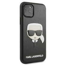 Заредете изображение във визуализатора на галерията – Karl Lagerfeld KLHCN65KHBK iPhone 11 Pro Max czarny/black hardcase Ikonik Karl`s Head
