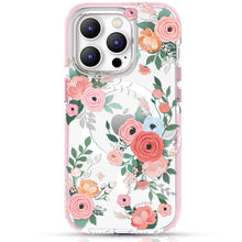 Заредете изображение във визуализатора на галерията – Kingxbar Flora Series magnetic case for iPhone 14 Plus MagSafe decorated with rose flowers print
