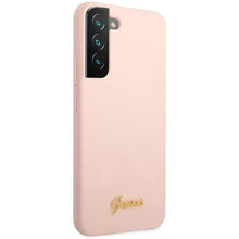 Заредете изображение във визуализатора на галерията – Guess GUHCS23MLSLMGPP S23+ S916 pink/pink hardcase Silicone Script Metal Logo
