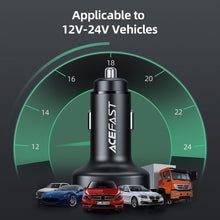 Заредете изображение във визуализатора на галерията – Acefast car charger usb a + 2 x typ c qc4.0 pd66w pps afc fcp b3 black
