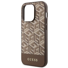 Заредете изображение във визуализатора на галерията – Guess GUHMP14LHGCFSEW iPhone 14 Pro 6.1" brown/brown hard case GCube Stripes MagSafe
