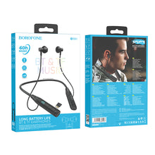 Заредете изображение във визуализатора на галерията – Borofone Sports earphones BE61 Traveller bluetooth grey
