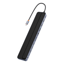 Заредете изображение във визуализатора на галерията – Baseus EliteJoy Gen2 universal USB HUB 12in1 with USB-C cable 25cm notebook stand USB-A / USB-C / DP / HDMI / SD / TF / RJ45 / 3.5mm jack / PD 100W gray (WKSX030213)
