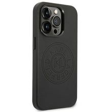 Заредете изображение във визуализатора на галерията – Karl Lagerfeld KLHCP14LFWHK iPhone 14 Pro 6,1" hardcase czarny/black Leather Perforated Logo
