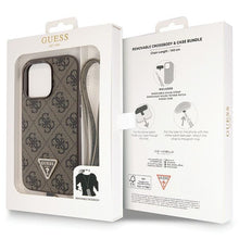 Заредете изображение във визуализатора на галерията – Original Case GUESS hardcase Crossbody 4G Metal Logo GUHCP13LP4TDSCPW for Iphone 13 Pro brown

