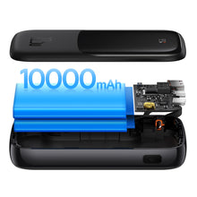 Заредете изображение във визуализатора на галерията – Baseus Qpow Digital Display powerbank with fast charging 10000mAh 22.5W QC/PD/SCP/FCP with built-in USB-C cable black
