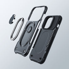 Заредете изображение във визуализатора на галерията – Joyroom Dual Hinge case for iPhone 14 Pro armored case with a stand and a ring holder black

