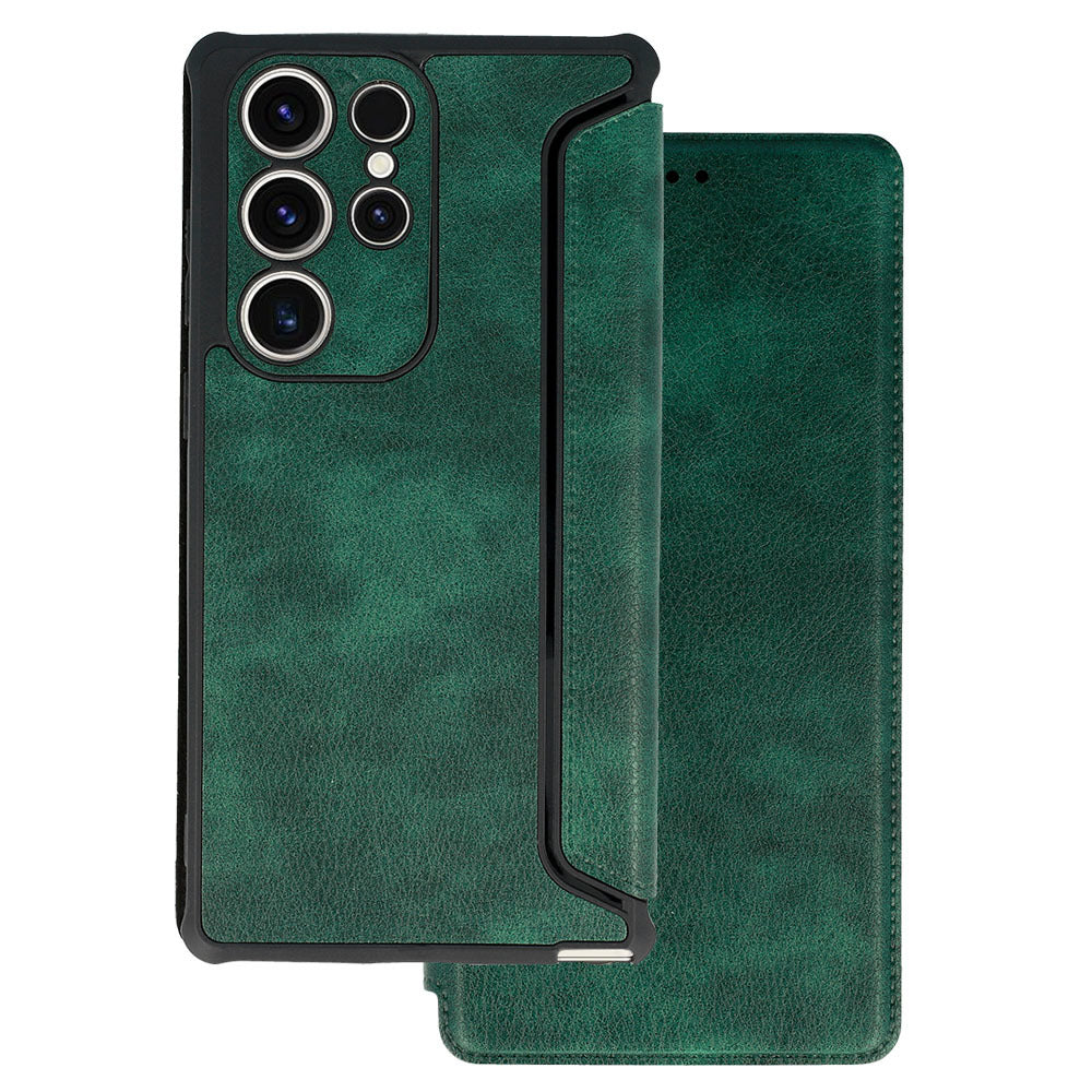 Razor Leather Book Case for Samsung Galaxy A13 4G dark green