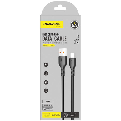 PAVAREAL cable USB to Type C 5A PA-DC73C 1 m. black