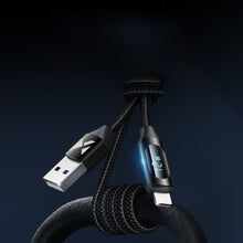 Заредете изображение във визуализатора на галерията – USB-A Cable - Lightning Wozinsky WUALC1 with LED Display 2.4A 1m - Black
