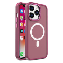 Заредете изображение във визуализатора на галерията – Armored Magnetic iPhone 13 MagSafe Color Matte Case - Burgundy
