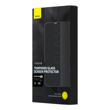 Заредете изображение във визуализатора на галерията – Baseus Full Screen Tempered Glass for iPhone 14 Pro with Anti Blue Light Filter and 0.3mm Speaker Cover + Mounting Frame
