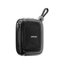Заредете изображение във визуализатора на галерията – Joyroom powerbank 10000mAh Jelly Series 22.5W with built-in USB C cable black (JR-L002)
