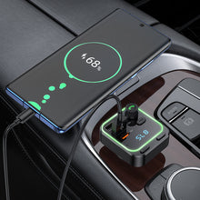 Заредете изображение във визуализатора на галерията – Borofone Transmitter FM BC53 Highway MP3, Bluetooth - 2xUSB + Type C - QC 3.0 18W PD 20W black
